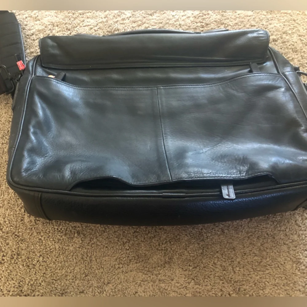 Black leather Tumi Laptop bag